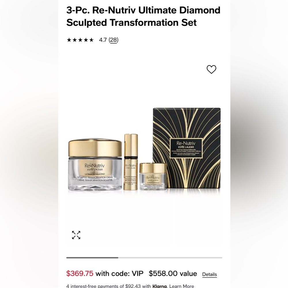 Re Nutrive ultimate diamond set. Estee lauder.